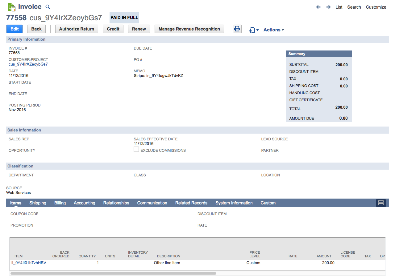 Netsuite Invoice Template